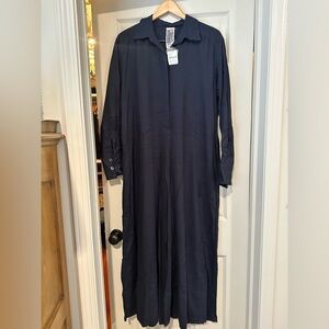 Free People Deep Blue Wide Leg Jumpsuit